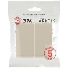 Переключатель ЭРА Arktik 16-1106-04 двойной 10АХ-250В шампань Б0070367 1