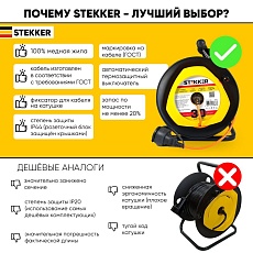 Удлинитель Stekker Standart 1гн 30м с/з STD02-11-30 39635 1