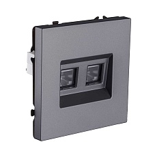 Розетка двойная Ethernet RJ45 Cat.6, серый Kollinger Eclipse EC-018GY 1