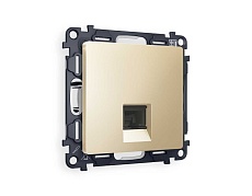 Комплект механизма компьютерной розетки AMBRELLA VOLT ALFA Шампань RJ-45(8P8C) CAT6 с шторкой QUANT (AP6120, VM188) MA612010