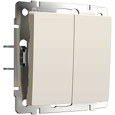 Выключатель двухклавишный с самовозвратом Werkel айвори матовый W1122462 4690389192357