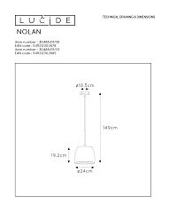 Подвесной светильник Lucide Nolan 30488/01/33 1