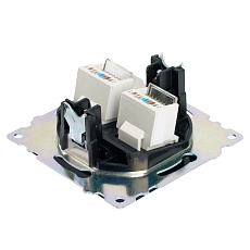 Розетка компьютерная 2-местная RJ-45 (механизм) ,Stekker ,GLS00-7109-05 Катрин, черный 50007 2