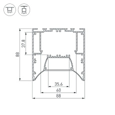 Профиль Arlight ARH-Power-W88-F-Comfort-2000 Anod 036363 1