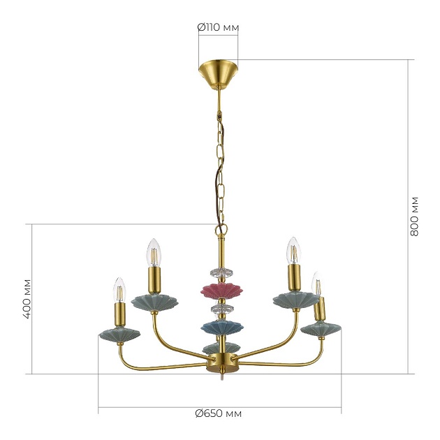 Подвесная люстра Evoluce Attic SLE1117-203-05 изображение 3 Подвесная люстра Evoluce Attic SLE1117-203-05 Фото № 3