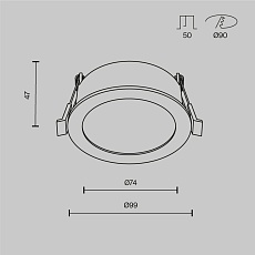 Встраиваемый светильник Maytoni Technical Downlight Orb DL130-GX53-W 3