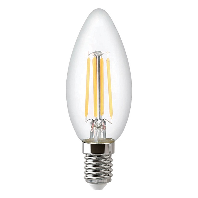 Лампа светодиодная филаментная Thomson E14 5W 2700K свеча прозрачная TH-B2065 фото 