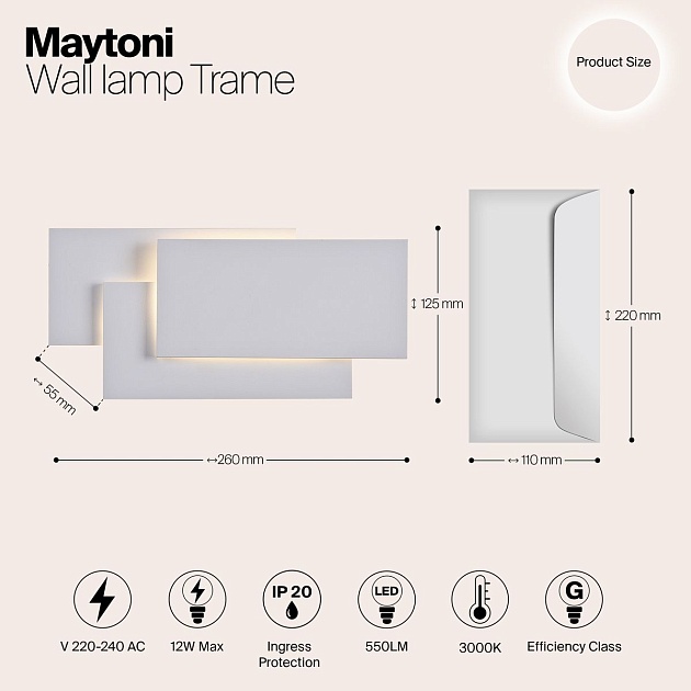 Настенный светодиодный светильник Maytoni Trame C804WL-L12W Фото № 4