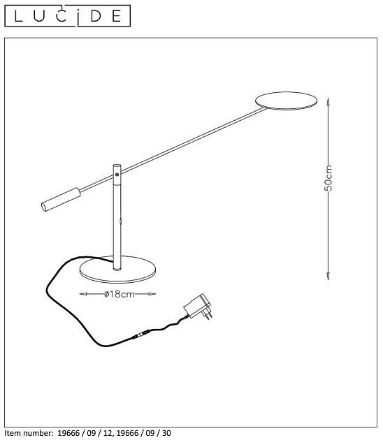 Настольная лампа Lucide Anselmo 19666/09/30 Фото № 9