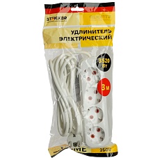 Удлинитель Stekker Home 4гн 3м с/з HM06-40-03 49351 2