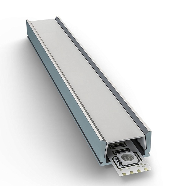 Профиль накладной с рассеивателем серебро 2м. Apeyron 08-01 Фото № 1