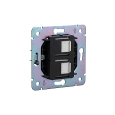 Розетка ROUND компьютерная двойная RJ45+RJ45 кат6 с/у перламутр KRANZ KR-78-0725-1 2