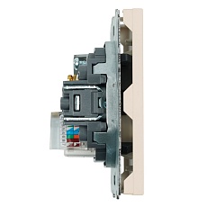 Розетка TV + компьютерная RJ-45 (механизм), Stekker Эмили, RST00-5106-08, кашемир, soft touch 49898 2