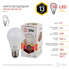 Лампа светодиодная ЭРА E27 13W 2700K матовая LED A60-13W-827-E27 Б0020536 1