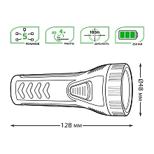 Ручной светодиодный фонарь Gauss аккумуляторный 128х48 50 лм GF101 2