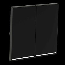 Клавиши для выключателя/переключателя двухклавишного с подсветкой S70 (черный матовый) Voltum VLS000408