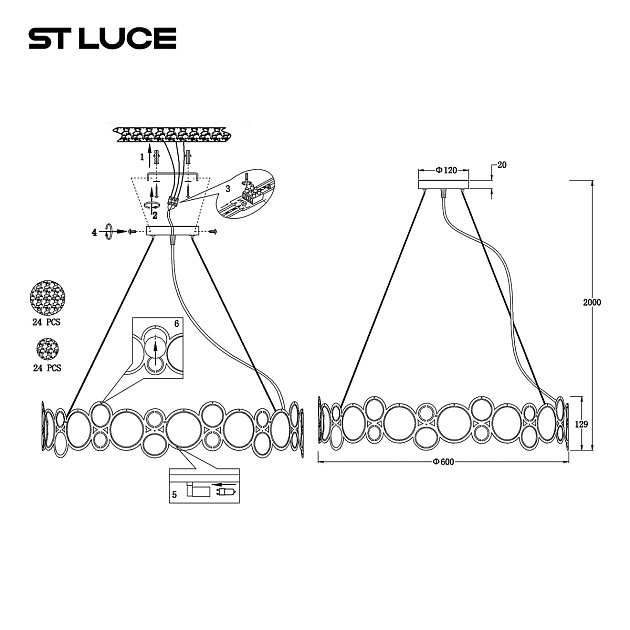 Подвесная люстра ST Luce Swatch SL6133.303.09 Фото № 2
