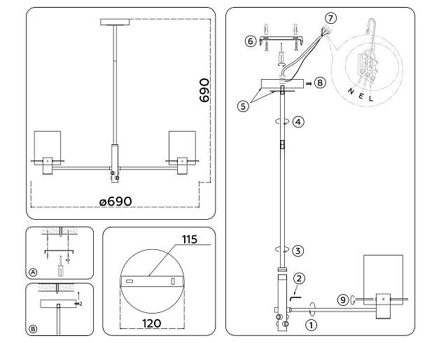 Подвесная люстра Ambrella Light High Light Modern LH57031 изображение 2 Подвесная люстра Ambrella Light High Light Modern LH57031 Фото № 2