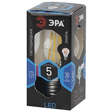 Лампа светодиодная филаментная ЭРА E27 5W 4000K прозрачная F-LED P45-5W-840-E27 Б0039191 1