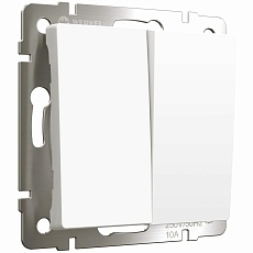 Выключатель двухклавишный Werkel белый матовый W1120061 4690389184611 2