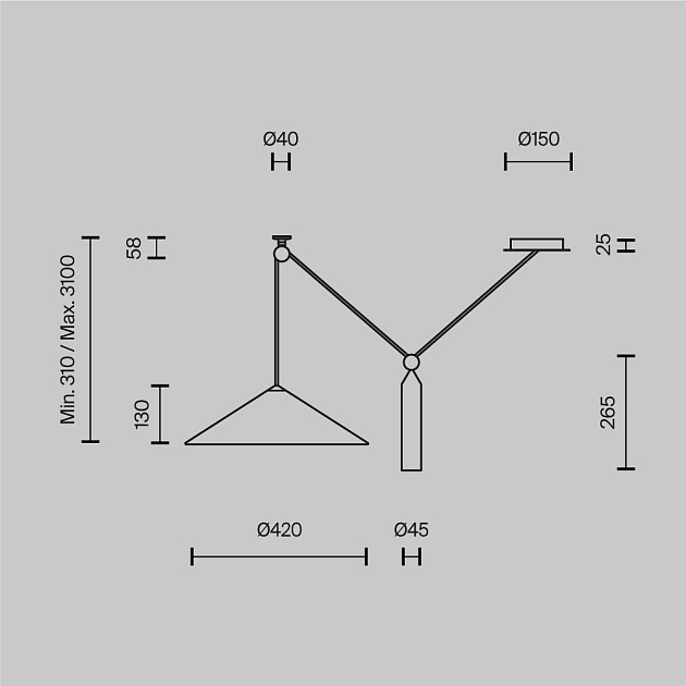 Подвесной светильник Maytoni Technical Peso P080PL-01B Фото № 2