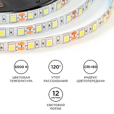 Светодиодная лента OGM 14,4W/m 60LED/m 5050SMD холодный белый 5M LSE-275 1