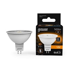 Лампа светодиодная Gauss GU5.3 5W 2700K матовая 201505105 4