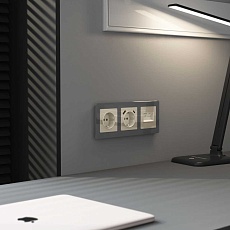 Накладка для двойной розетки Еthernet RJ-45 Werkel айвори акрил W1191143 4690389197222 1