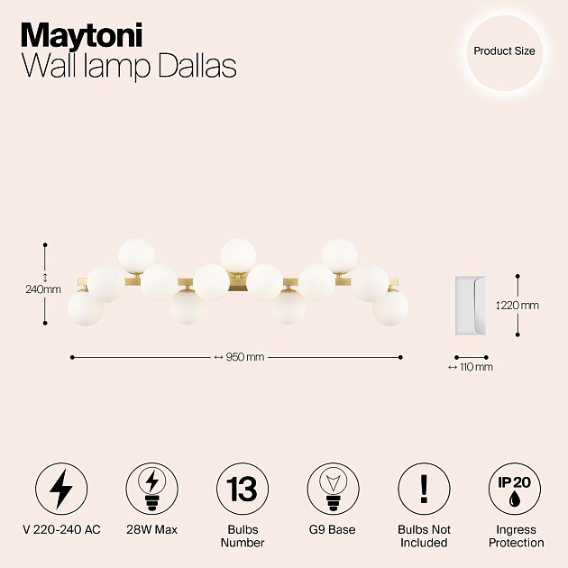 Бра Maytoni Dallas MOD547WL-13BS Фото № 2