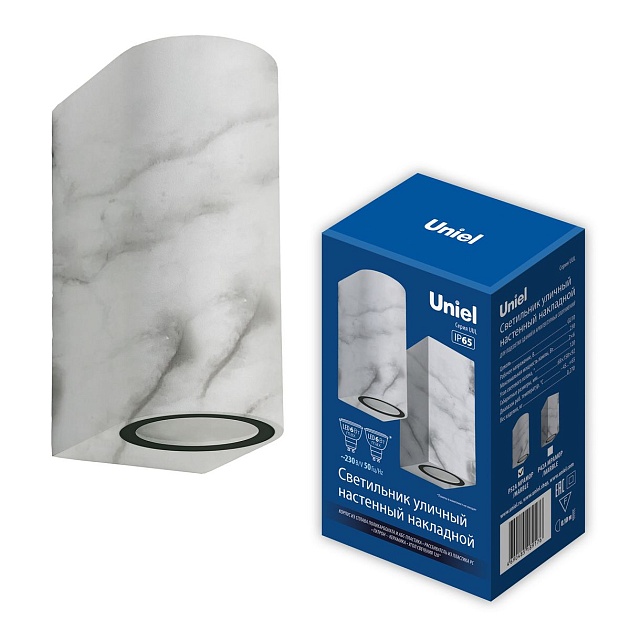 Уличный настенный светильник Uniel UUL-P52A 2х6W/GU10 IP65 Marble UL-00011360 Фото № 3