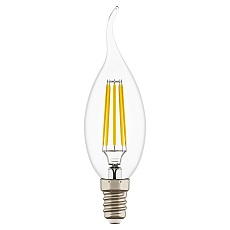 Лампа светодиодная филаментная Lightstar LED Filament E14 6W 3000К свеча на ветру прозрачная 933602