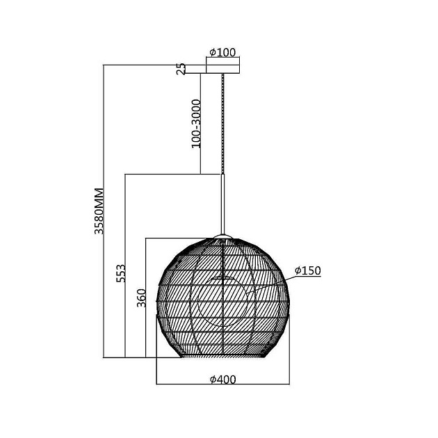 Подвесной светильник Maytoni Cane MOD204PL-01BG изображение 6 Подвесной светильник Maytoni Cane MOD204PL-01BG Фото № 6