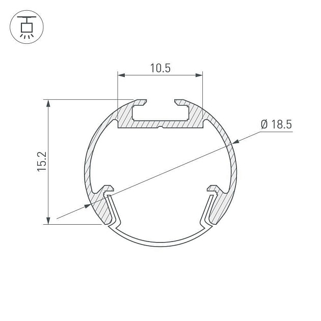Профиль Arlight ROUND-D18-2000 ANOD 025482 изображение 2 Профиль Arlight ROUND-D18-2000 ANOD 025482 Фото № 2