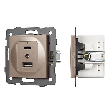 Механизм USB розетки SCT-MUAC-PL-GD-V (5V, 3A, QC4) Arlight 049841