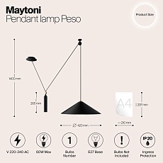 Подвесной светильник Maytoni Technical Peso P080PL-01B 2