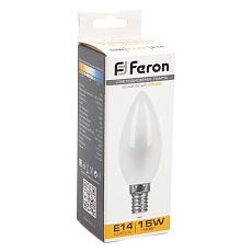 Лампа светодиодная Feron E14 15W 2700K Свеча Матовая 38255 2