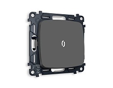 Комплект механизма 1-кл выключателя AMBRELLA VOLT с подсветкой 5600K OMEGA Графит мягкое касание QUANT (OP9020, VM101, G14W) MO902015