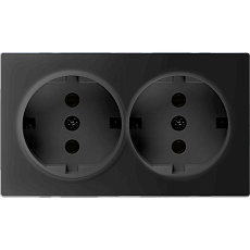 Розетка Werkel двойная с заземлением черный матовый W1172008 4690389156922 2