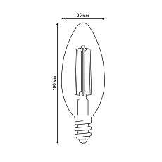 Лампа светодиодная Uniel E14 4W 3000K прозрачная LED-C35-4W/3000K/E14/CL GLY01TR UL-00011936 1