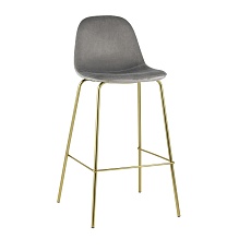 Барный стул Stool Group Валенсия велюр серый золотые ножки BC-91003B grey HLR-18