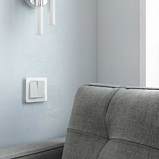 Выключатель двухклавишный проходной Werkel белый матовый W1122061 4690389184635 2