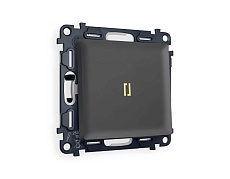 Комплект механизма 1-кл выключателя AMBRELLA VOLT с подсветкой 3200K ALFA Графит мягкое касание QUANT (AP9020, VM101, G11Y) MA902010