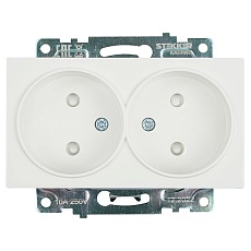 Розетка двойная 2P Stekker Катрин со шторками белый GLS10-7113-01 39573