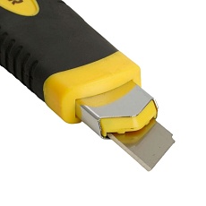 Нож строительно-монтажный Stekker, серии KMU с сегмент.лезвием (5 дополнительных),18 мм, желтый/черный KMU-1 49619 1