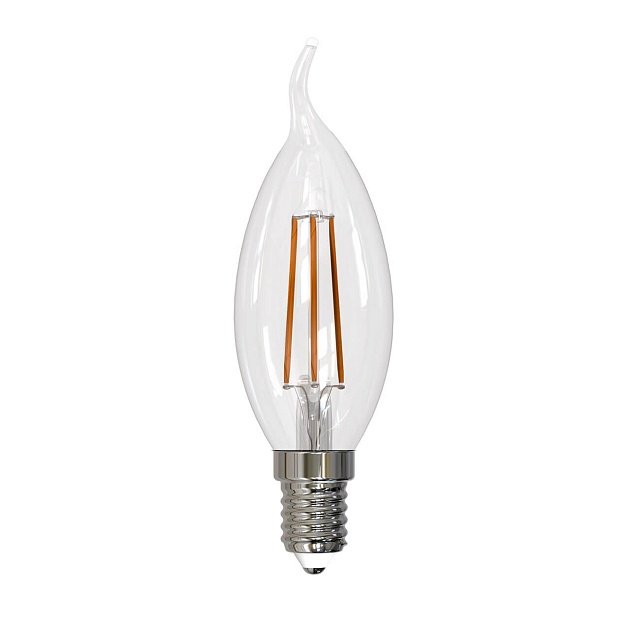 Лампа светодиодная филаментная Uniel E14 9W 3000K прозрачная LED-CW35-9W/3000K/E14/CL PLS02WH UL-00005168 фото 