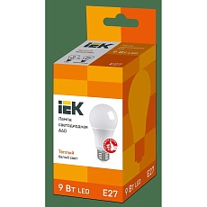 Лампа светодиодная IEK E27 9W 3000K матовая LLE-A60-9-230-30-E27 1