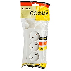 Розетка тройная 2P Stekker София белый MST10-13-01 49305 2