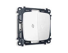 Комплект механизма 2-кл выключателя AMBRELLA VOLT с подсветкой 5600K OMEGA Белый матовый QUANT (OP1240, VM115, G14W) MO124015