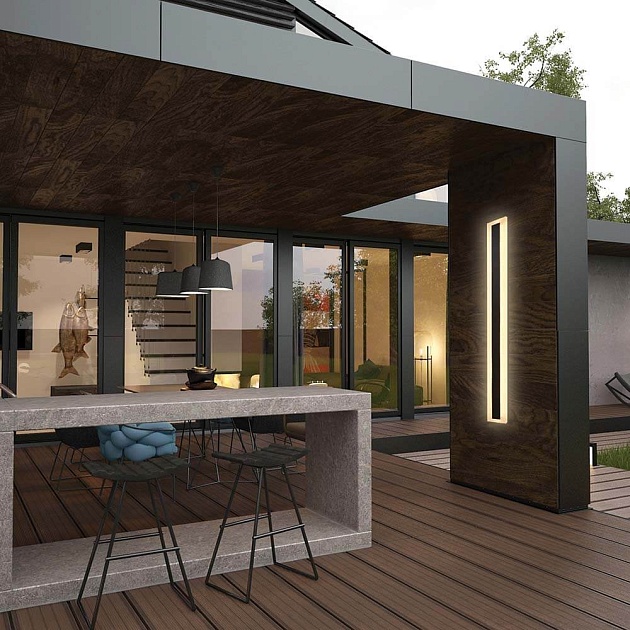 Уличный настенный светодиодный светильник Feron DH2003 черный 48021 Фото № 2