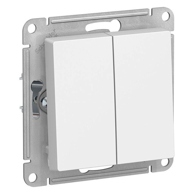 Выключатель двухклавишный Systeme Electric AtlasDesign 10A 250V белый ATN000151 Фото № 1
